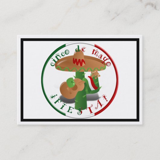 Cinco De Mayo Fiesta! Kaktus mit Sombrero Visitenkarte (Vorderseite)