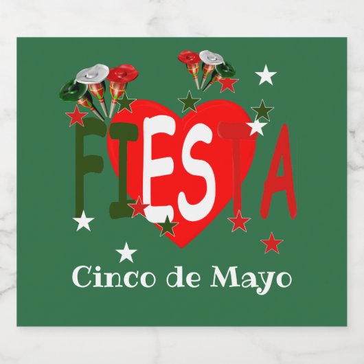 Cinco de mayo ,fiesta mexican alkoholflaschenetikett (Einzelnes Label)