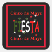 Cinco de mayo,fiesta mexican label quadratischer aufkleber (Vorderseite)