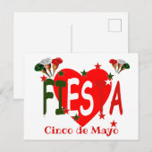 Cinco de mayo ,fiesta mexican postkarte (Vorne/Hinten)