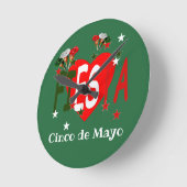 Cinco de mayo ,fiesta mexican runde wanduhr (Winkel)