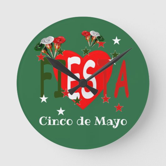 Cinco de mayo ,fiesta mexican runde wanduhr (Vorderseite)