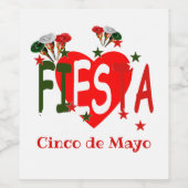 Cinco de mayo ,fiesta mexican weinetikett (Einzelnes Label)
