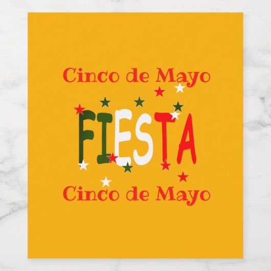 Cinco de mayo ,fiesta mexican weinetikett (Einzelnes Label)