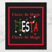Cinco de mayo ,fiesta mexican wine label weinetikett (Einzelnes Label)