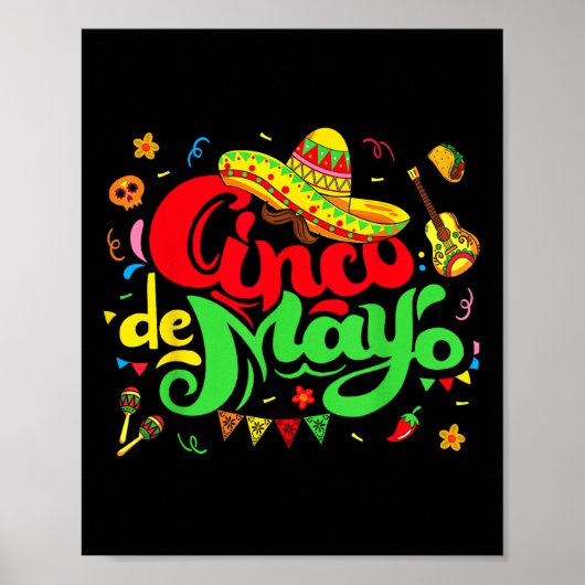 Cinco De Mayo Fiesta Mexikanisches Party 5 De Mayo Poster (Vorne)