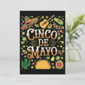 Cinco De Mayo Fiesta Niedliche Elemente des Party Einladung (Stehend Vorderseite)
