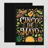 Cinco De Mayo Fiesta Niedliche Elemente des Party Einladung (Vorne/Hinten)