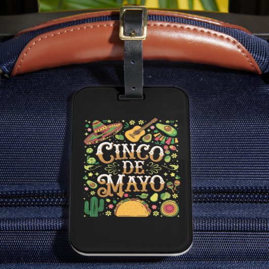 Cinco De Mayo Fiesta Niedliche Elemente des Party Gepäckanhänger (Vorderseite Insitu 2)