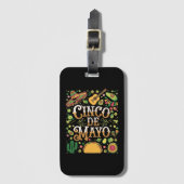 Cinco De Mayo Fiesta Niedliche Elemente des Party Gepäckanhänger (Vorderseite Vertikal)