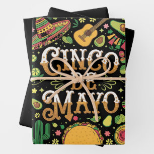 Cinco De Mayo Fiesta Niedliche Elemente des Party Geschenkpapier Set