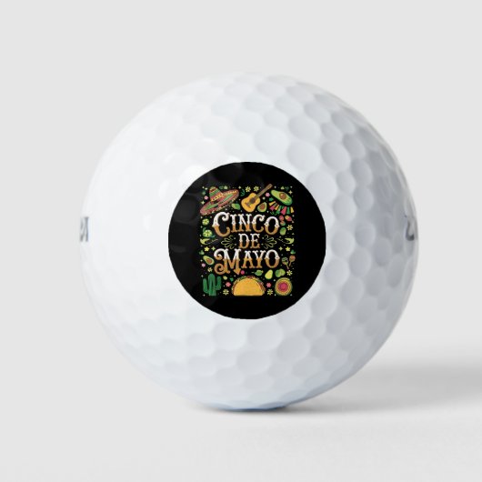 Cinco De Mayo Fiesta Niedliche Elemente des Party Golfball (Vorderseite)