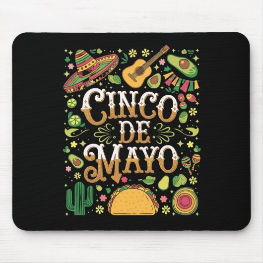 Cinco De Mayo Fiesta Niedliche Elemente des Party Mousepad (Vorne)
