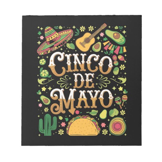 Cinco De Mayo Fiesta Niedliche Elemente des Party Notizblock (Vorderseite)