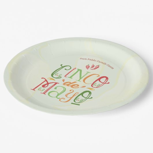Cinco de Mayo Fiesta Pappteller (Schrägansicht)