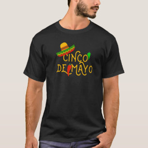 Cinco De Mayo Fiesta Sombrero Chili Pepper Mexikan T-Shirt