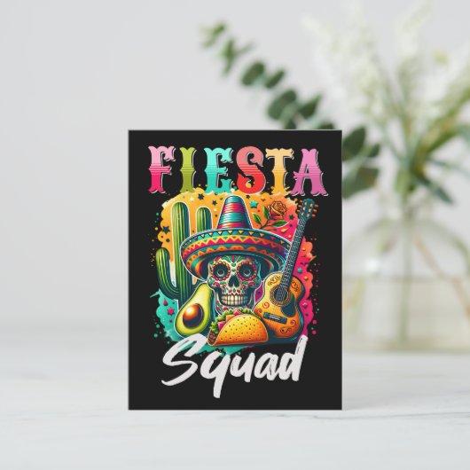 Cinco de Mayo Fiesta Squad Design Postkarte (Stehend Vorderseite)