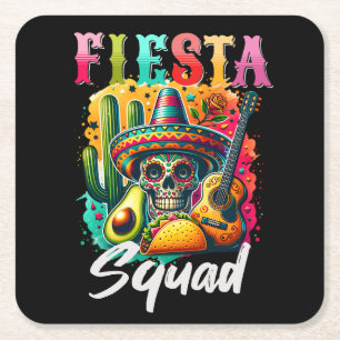 Cinco de Mayo Fiesta Squad Design Rechteckiger Pappuntersetzer