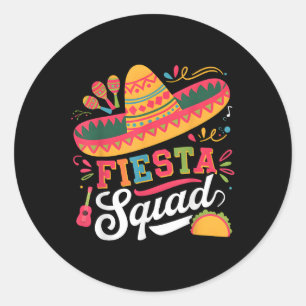 Cinco De Mayo Fiesta Squad Family Matching Group A Runder Aufkleber