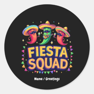 Cinco de Mayo Fiesta Squad Family Mexikanisches Pa Runder Aufkleber