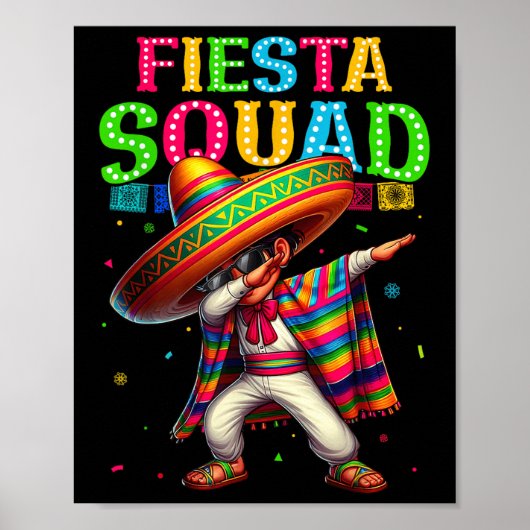 Cinco De Mayo Fiesta Squad Funny Dabiing Boys Kind Poster (Vorne)