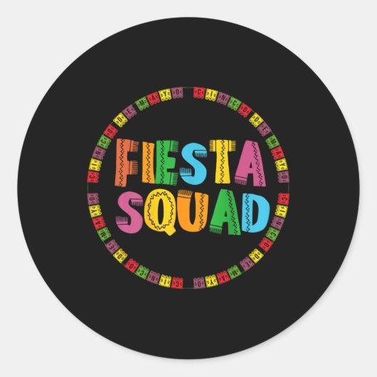 Cinco De Mayo Fiesta Squad Funny Let's Fiesta Mexi Runder Aufkleber (Vorderseite)