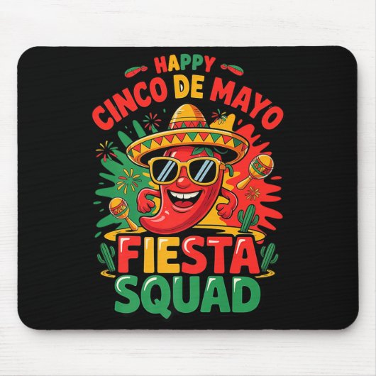 Cinco De Mayo Fiesta Squad Lustiges Mexikanisches Mousepad (Vorne)