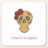Cinco de Mayo Fiesta Sugar Skull Party Rechteckiger Pappuntersetzer (Vorderseite)