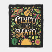 Cinco De Mayo Fiesta Süße Party-Elemente Fleecedecke (Vorderseite)