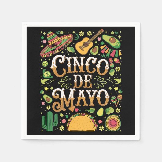 Cinco De Mayo Fiesta Süße Party-Elemente Serviette (Vorderseite)