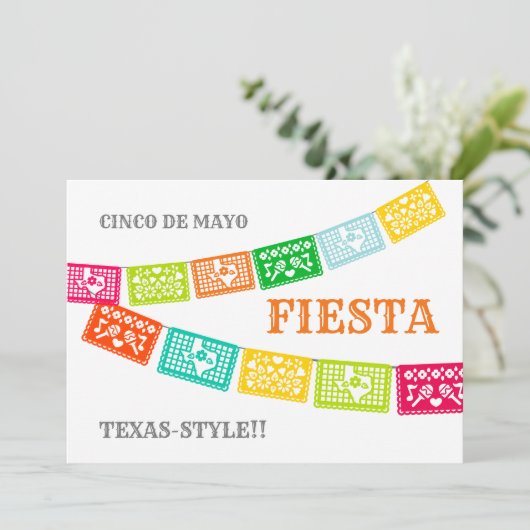 Cinco de Mayo Fiesta Texas Einladung (Stehend Vorderseite)