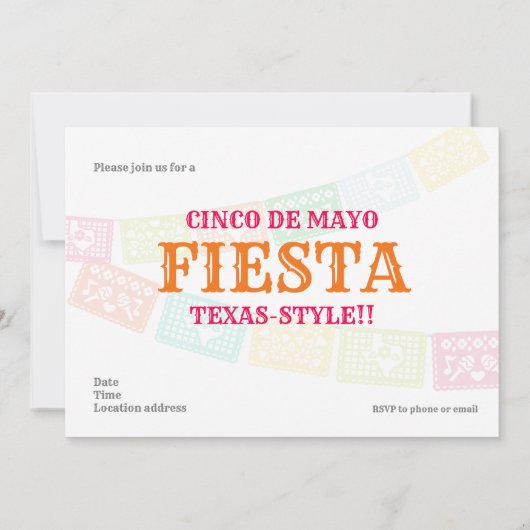 Cinco de Mayo Fiesta Texas Einladung (Rückseite)