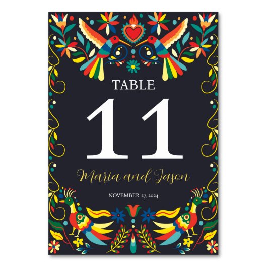 Cinco de Mayo Fiesta Wedding Tischnummer (Vorderseite)
