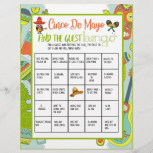 Cinco De Mayo findet das Gast-Bingo-Spiel Briefbogen