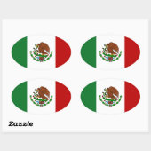 Cinco de Mayo Flag Mexiko Ovaler Aufkleber (Blatt)