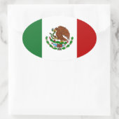 Cinco de Mayo Flag Mexiko Ovaler Aufkleber (Tasche)