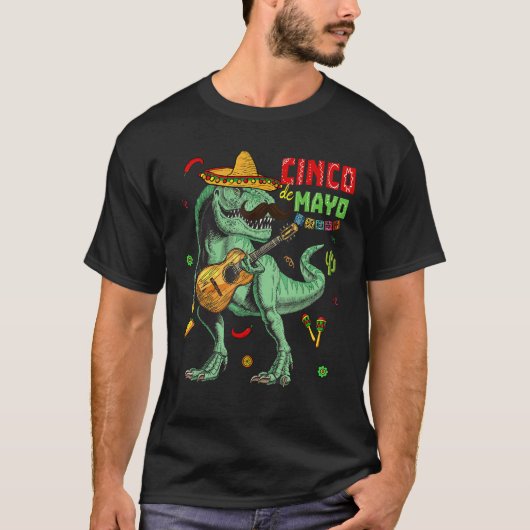 Cinco De Mayo For Toddler Boys Kids Dinosaur Rex T-Shirt (Vorderseite)