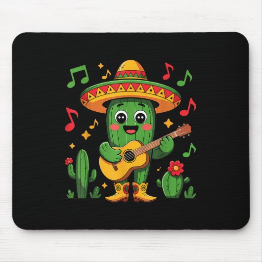 Cinco de Mayo Funny Catus mit Sombrero Hat und Gu Mousepad (Vorne)