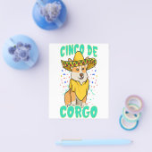 Cinco de Mayo Funny Corgi Hund mit einem Poncho _ Flyer (Einzeln)