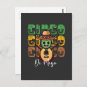 Cinco De Mayo Funny Mexican Cactus Playing Guitar Postkarte (Vorne/Hinten)