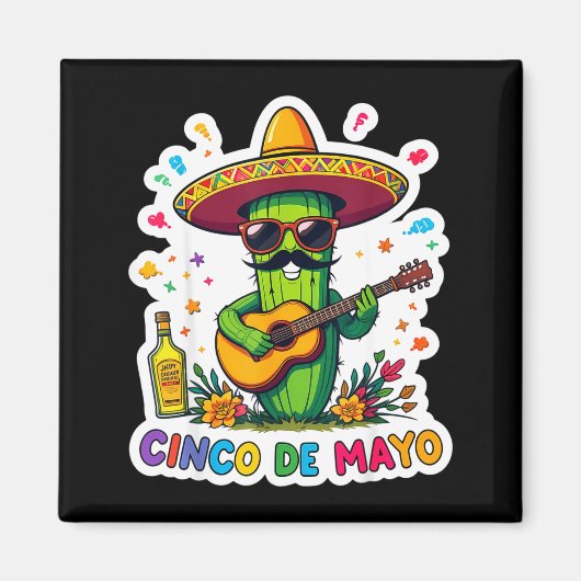 Cinco de mayo funny mexican cactus sunglassesCinco Magnet (Vorne)