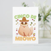 Cinco De Mayo Funny Mexican Cat Cindo De Mayo Gift Dankeskarte (Stehend Vorderseite)