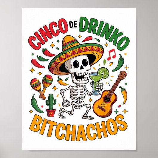 Cinco De Mayo Funny mexikanisches Party Cinco De D Poster (Vorne)