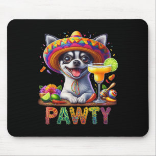 Cinco De Mayo Funny Pawty Chihuahua Margarita Somb Mousepad