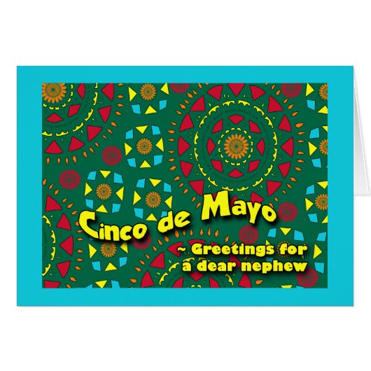 Cinco de Mayo für Nephew, farbenfrohe Mosaik-Gesta (Vorderseite (Horizontal))