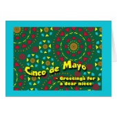Cinco de Mayo für Nichte, farbenfrohe Mosaik-Gesta (Vorderseite (Horizontal))