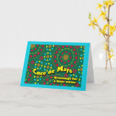 Cinco de Mayo für Schwester, farbenfrohe Mosaik Karte (Gelbe Blume)