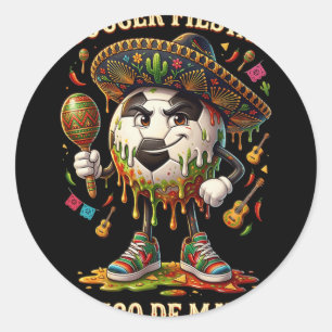 Cinco De Mayo Fußball Fiesta Drip Sport Liebe Männ Runder Aufkleber