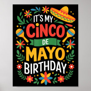 Cinco de Mayo Geburtstags-Passende mexikanische Fa Poster