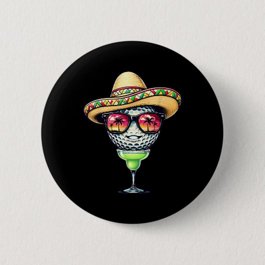 Cinco de Mayo Golf Ball mit Sombrero Margarita Go Button (Vorderseite)